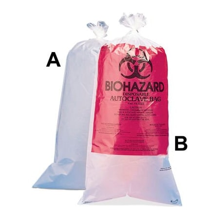 Bel-Art Bel-Art Clear Biohazard Disposal Bags, Non-Printed, 1-3 Gallon, 1.5 mil Thick, 12"W x 24"H, 100/PK 13160-0005